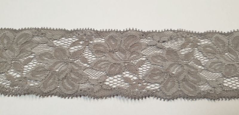 Elastische kant 55mm grijs