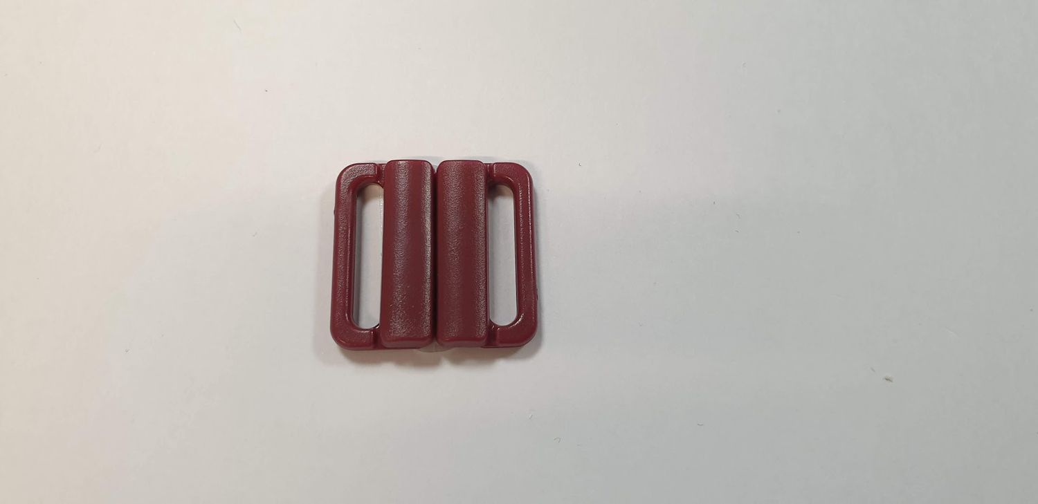 Bikini sluiting 25 op 25 mm 20 mm opening rood bruin