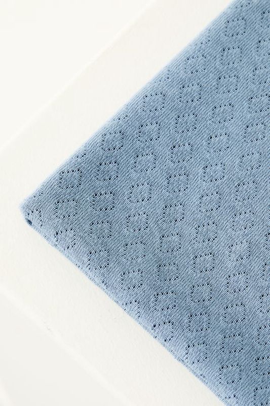Pointelle faded blue