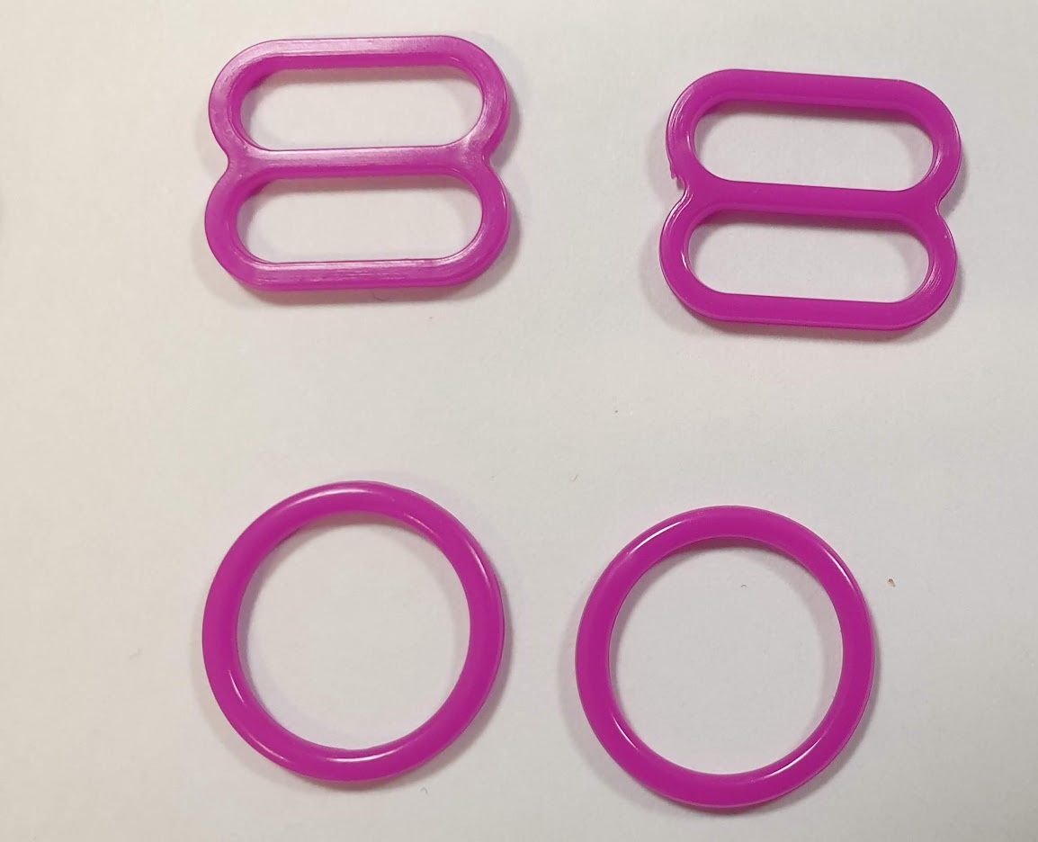 Bikini schuifjes 15 mm  fel paars