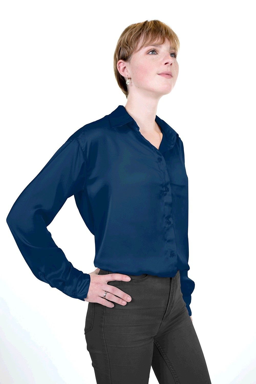 Satijn  blauw