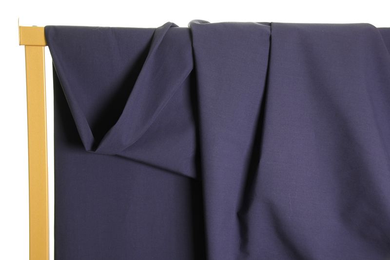 Donkerblauwe biokatoen popeline