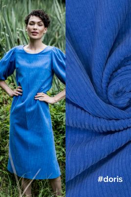 Washed corduroy blue, Doris 75 cm