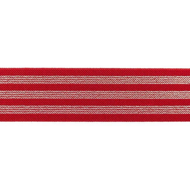 Elastiek  3  strepen rood/goud