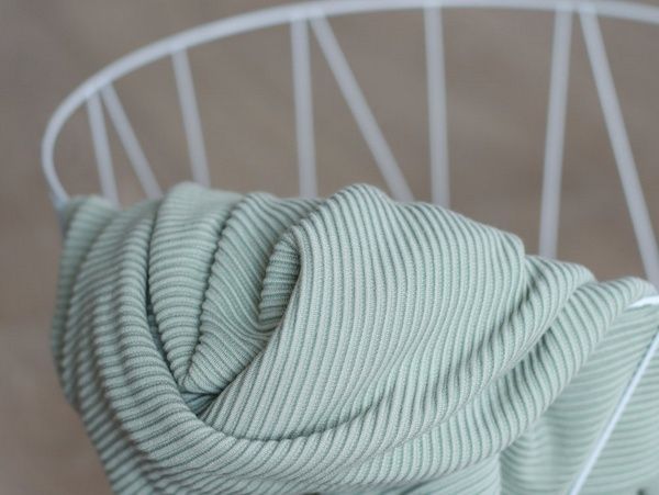 Self stripe ottoman knit, soft mint
