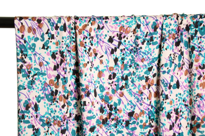 Off-white viscose with small paint print