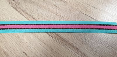 Elastiek groen/fuschia