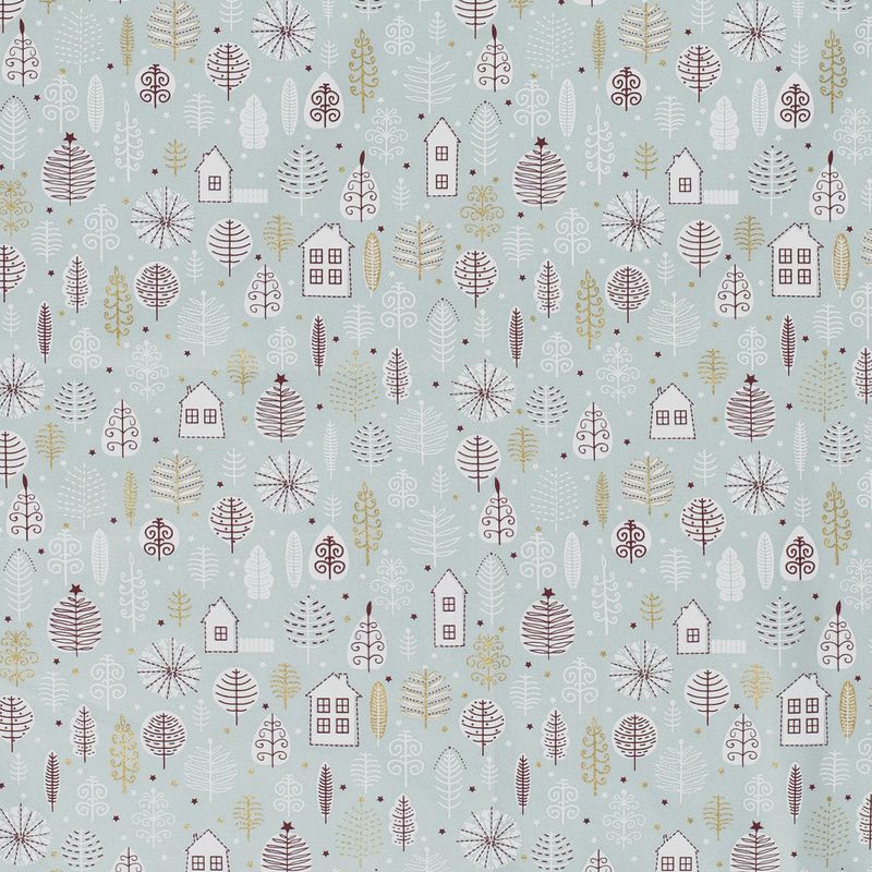 House on blue with gold