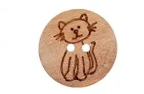 Houten knoop kat
