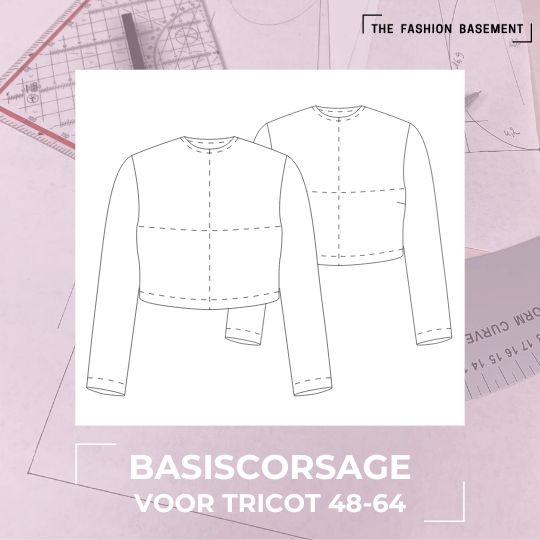 Basispatroon corsage voor  tricot 48-64