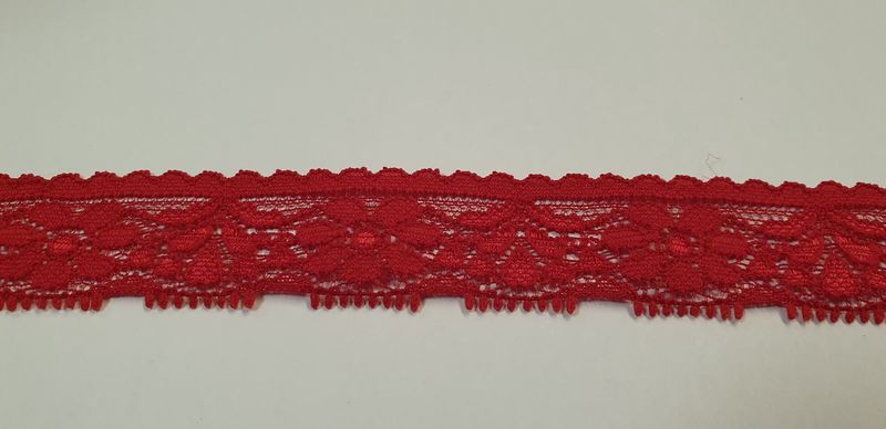 Elastische kant 25mm rood