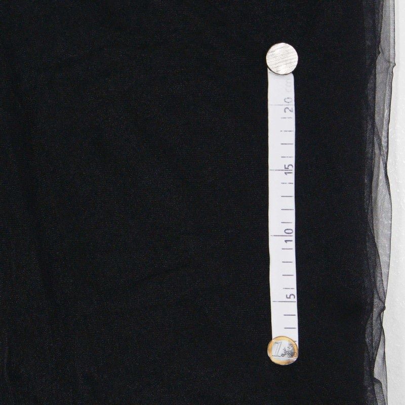 Shiny stretch tulle zwart