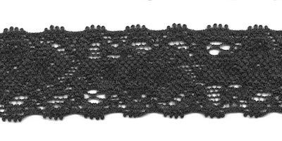 Elastische kant zwart 22 mm