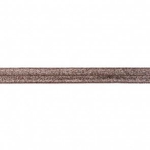 Biaislint elastisch glitter choco