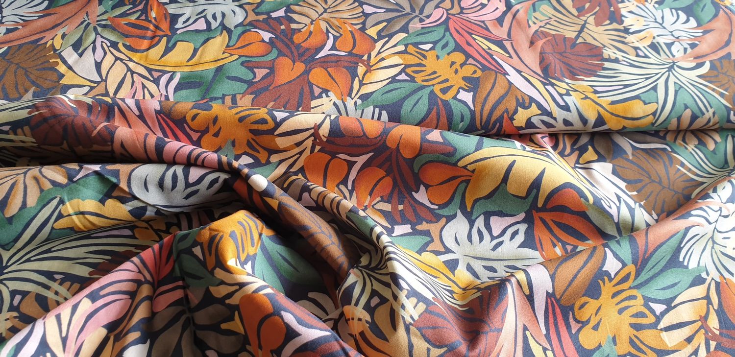 Stretch katoen jungle 180 cm
