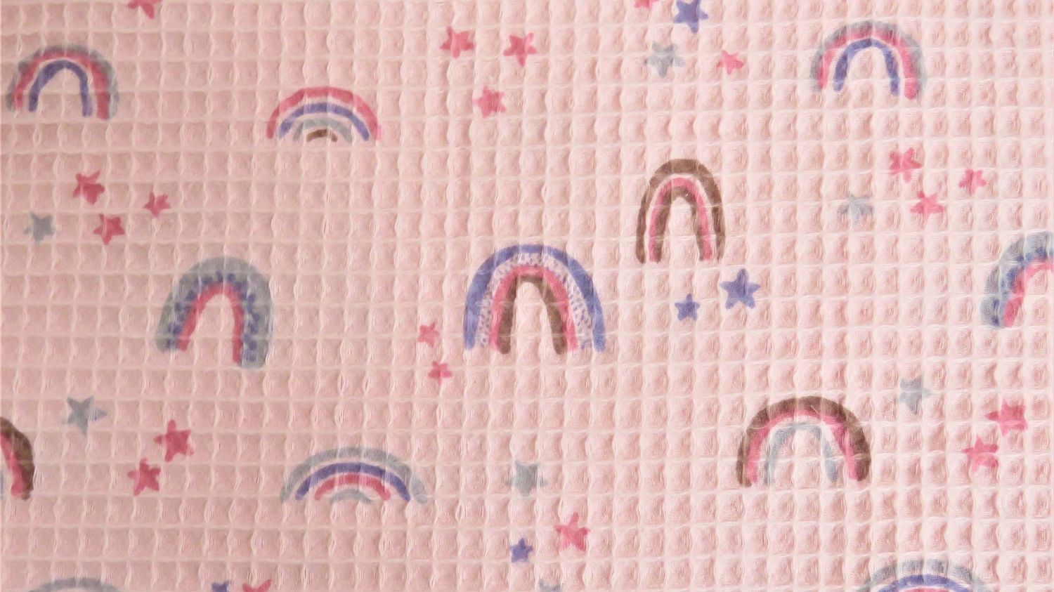 Wafelbadstof rainbow
