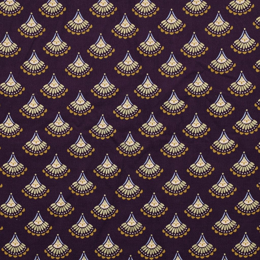 Babycord glitter bohemian dark purple