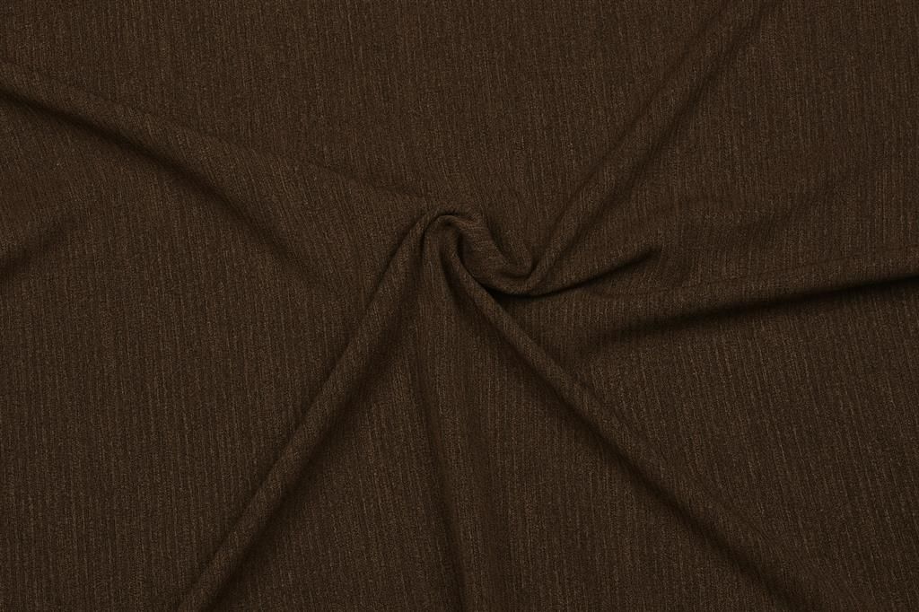Polyester viscose ribbel dark brown