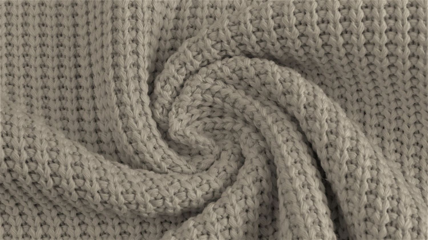 Cotton knitted cable grijs