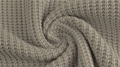 Cotton knitted cable grijs