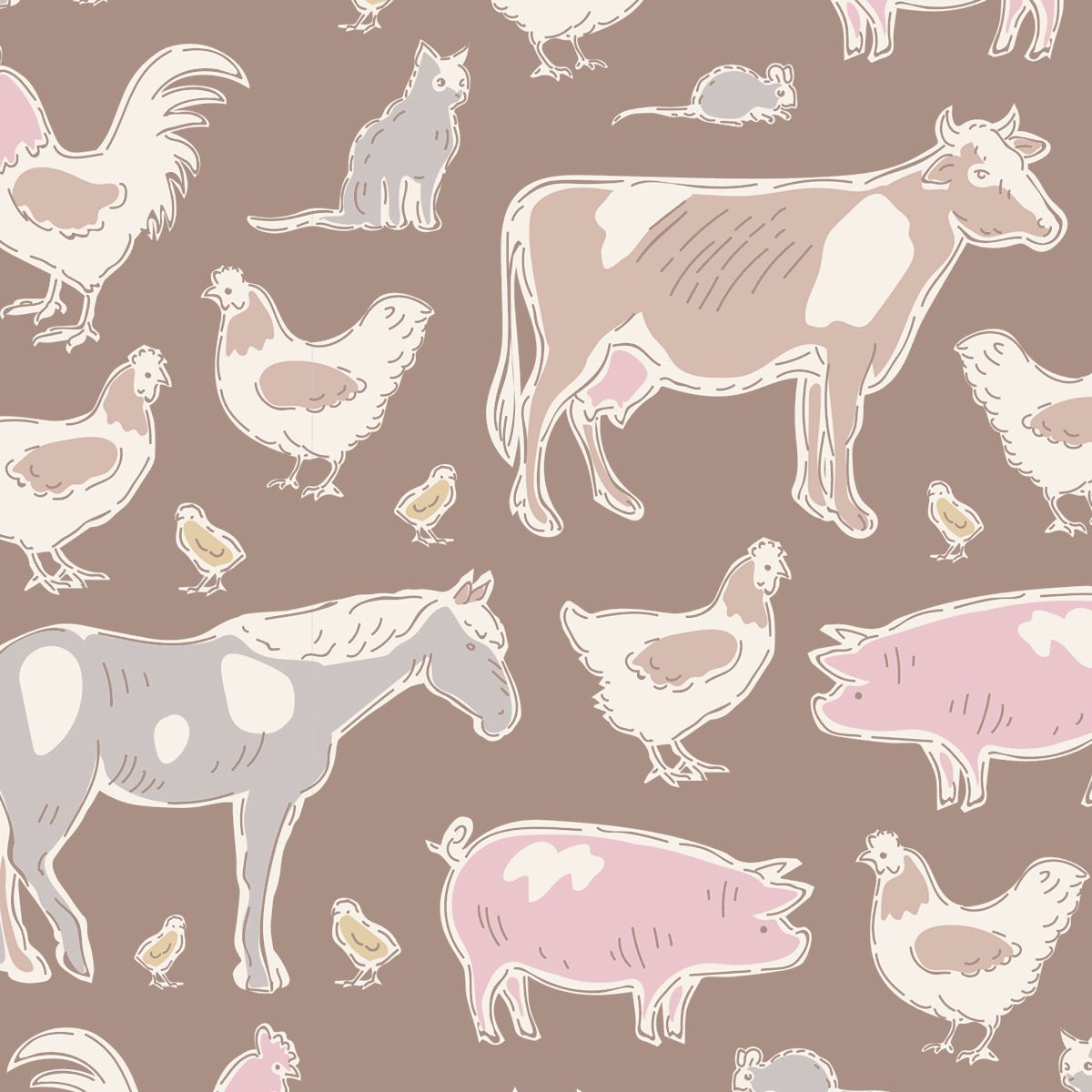 Farm animals brown