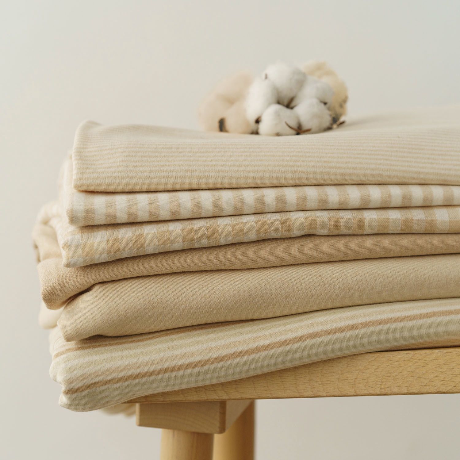 Purest cotton  big stripes ecru