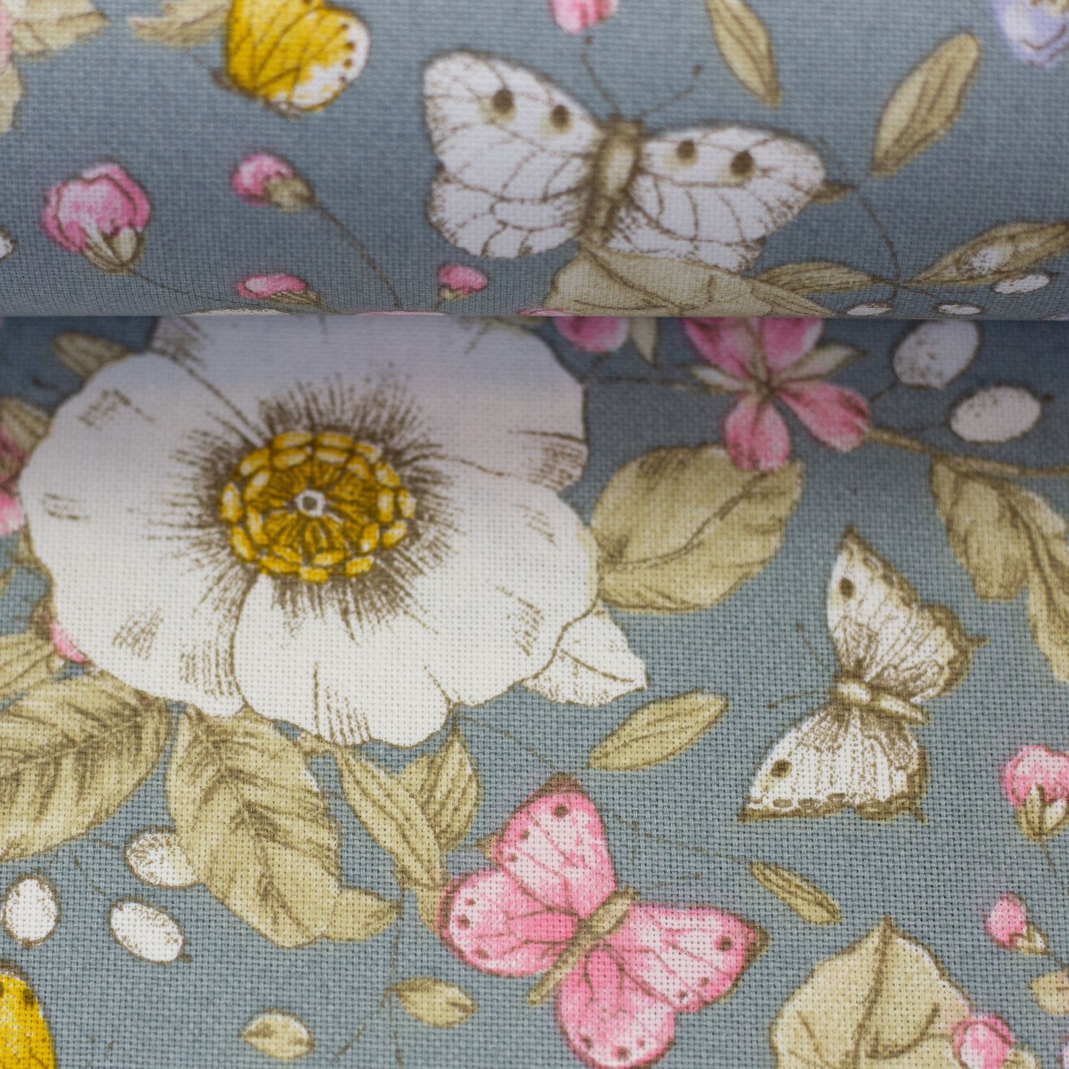 Canvas Papillon and flowers