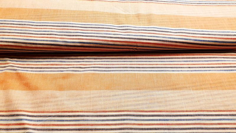 Katoen gestreept oranje