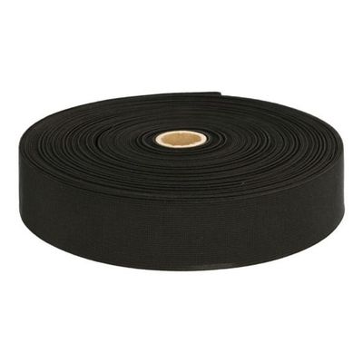 Stevig geweven elastiek  Zwart 40 mm