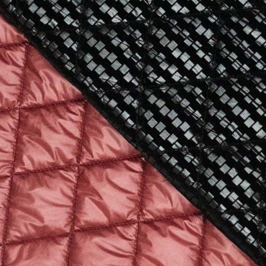 Quilted double face donker rood