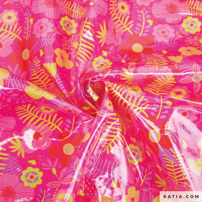 Gelamineerde katoen tropical fuschia