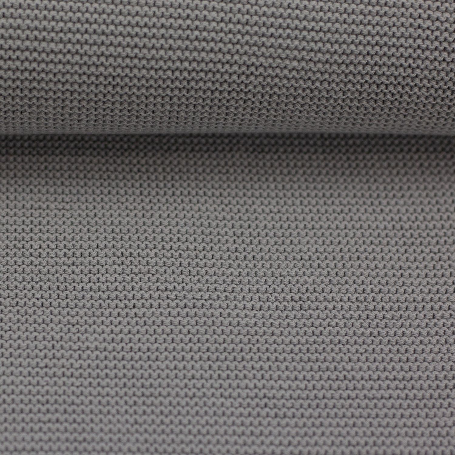 Rechts/averechts gebreid grijs