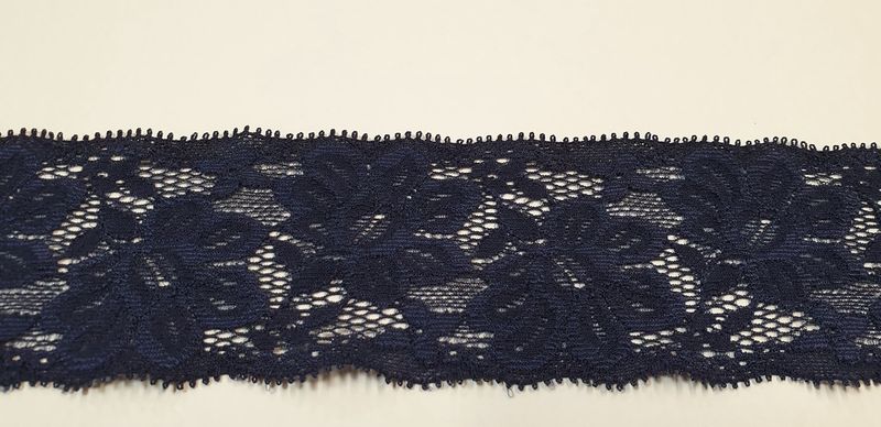 Elastische kant 55 mm donker blauw
