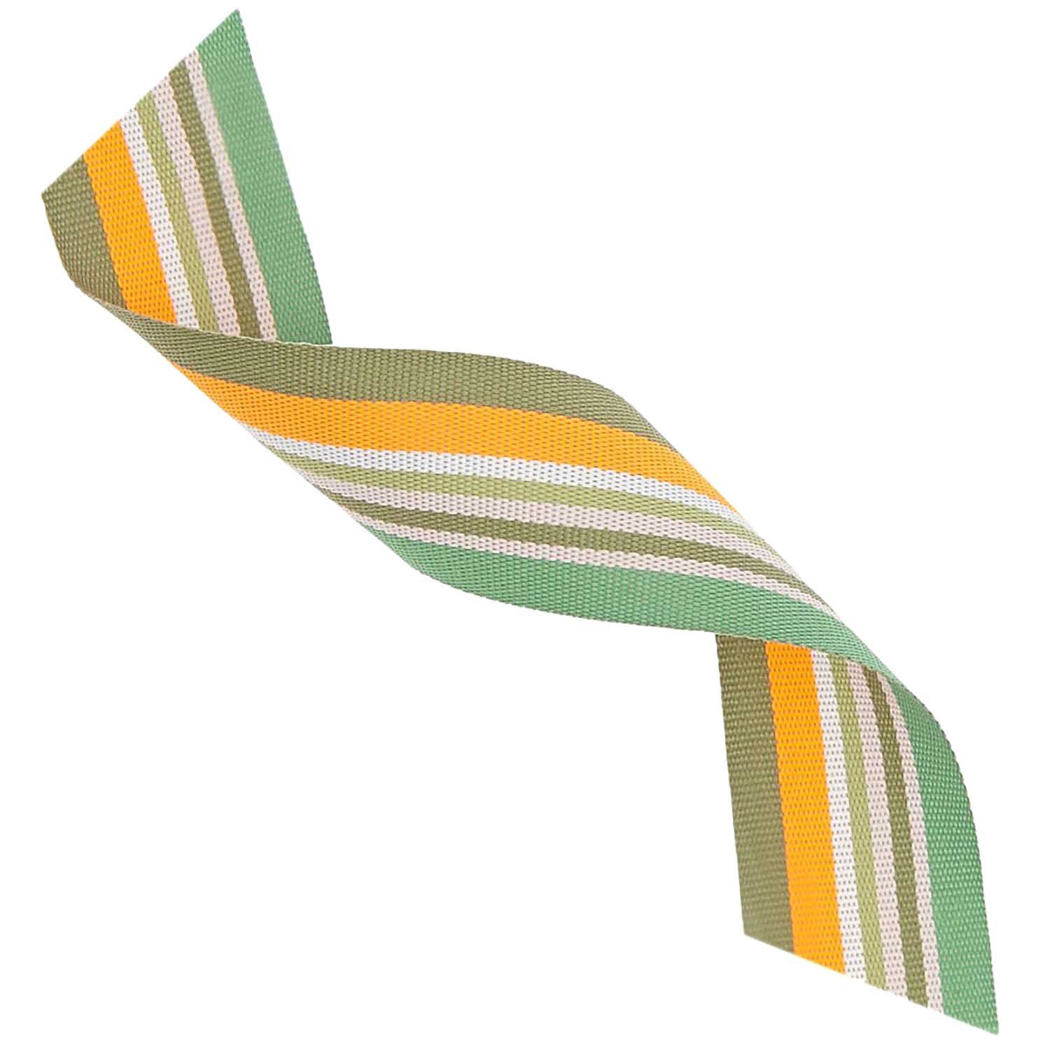 Tassenband gestreept groen/oranje 3 m