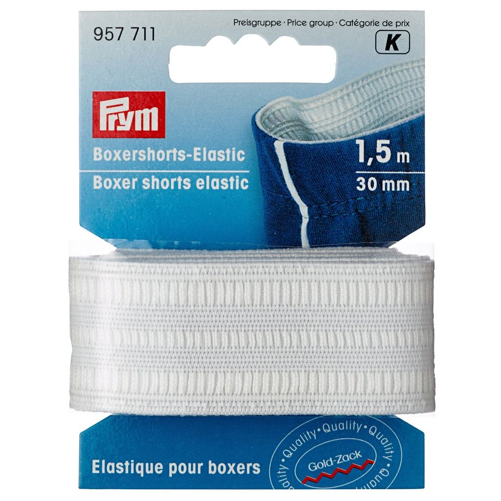 Boxershortelastiek wit 30 mm