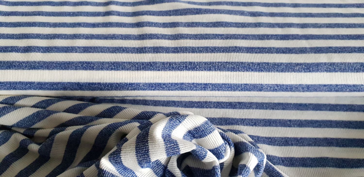 Gestreept blauw lurex