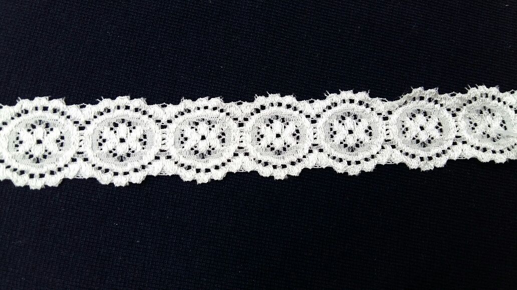 Elastische kant off white