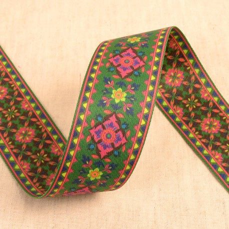Tassenband omkeerbaar tekening 50 mm groen
