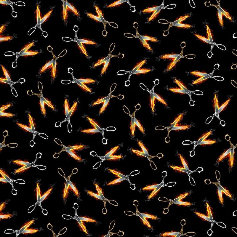 Flaming scissors