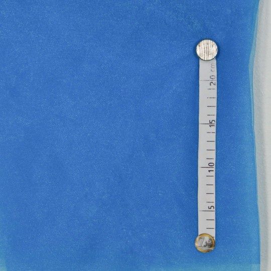 Shiny stretch tulle capri blue