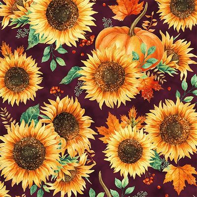 Pumpkins and sunflower