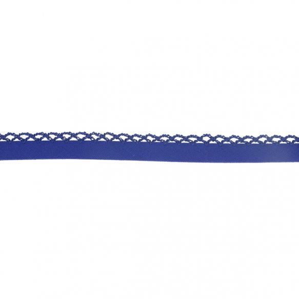 Biais katoen met gehaakte rand koningsblauw