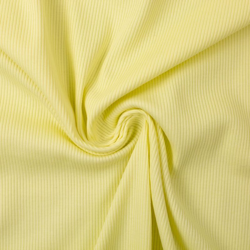 Tricot met rib geel