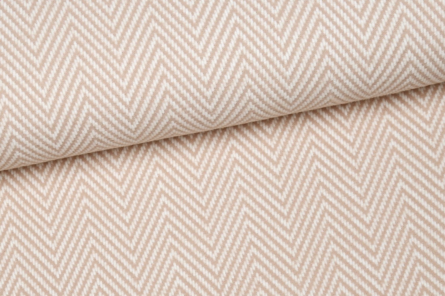 Mantelstof visgraat beige