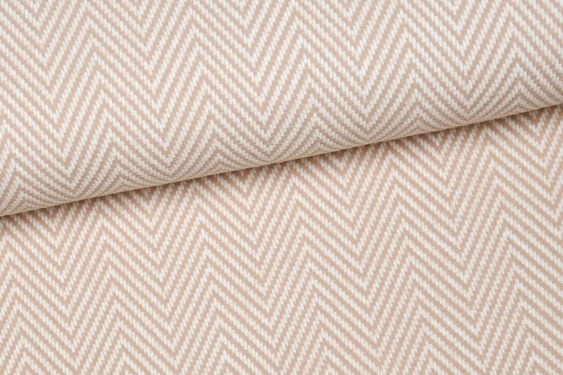 Mantelstof visgraat beige