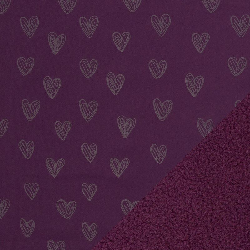 Softshell reflecterend hartjes bordeaux