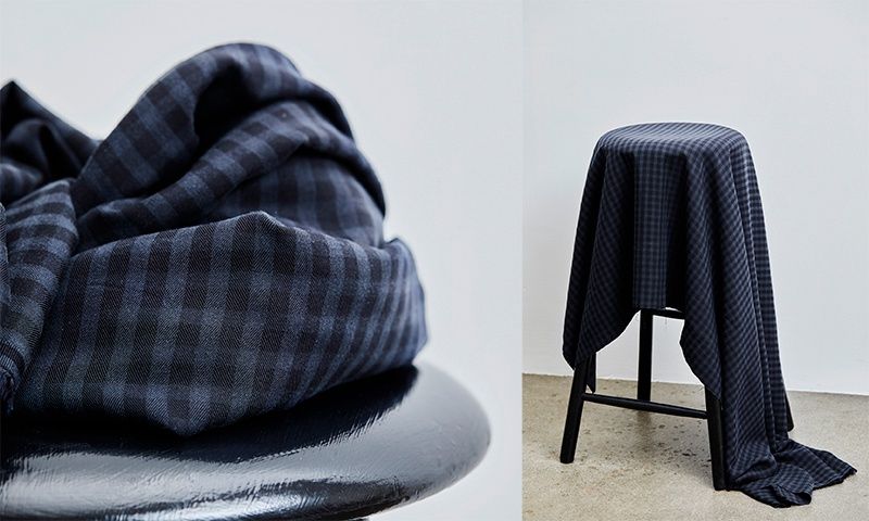 Two-tone check dark navy
