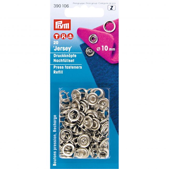 Drukknoop navullingen Zilver 10 mm