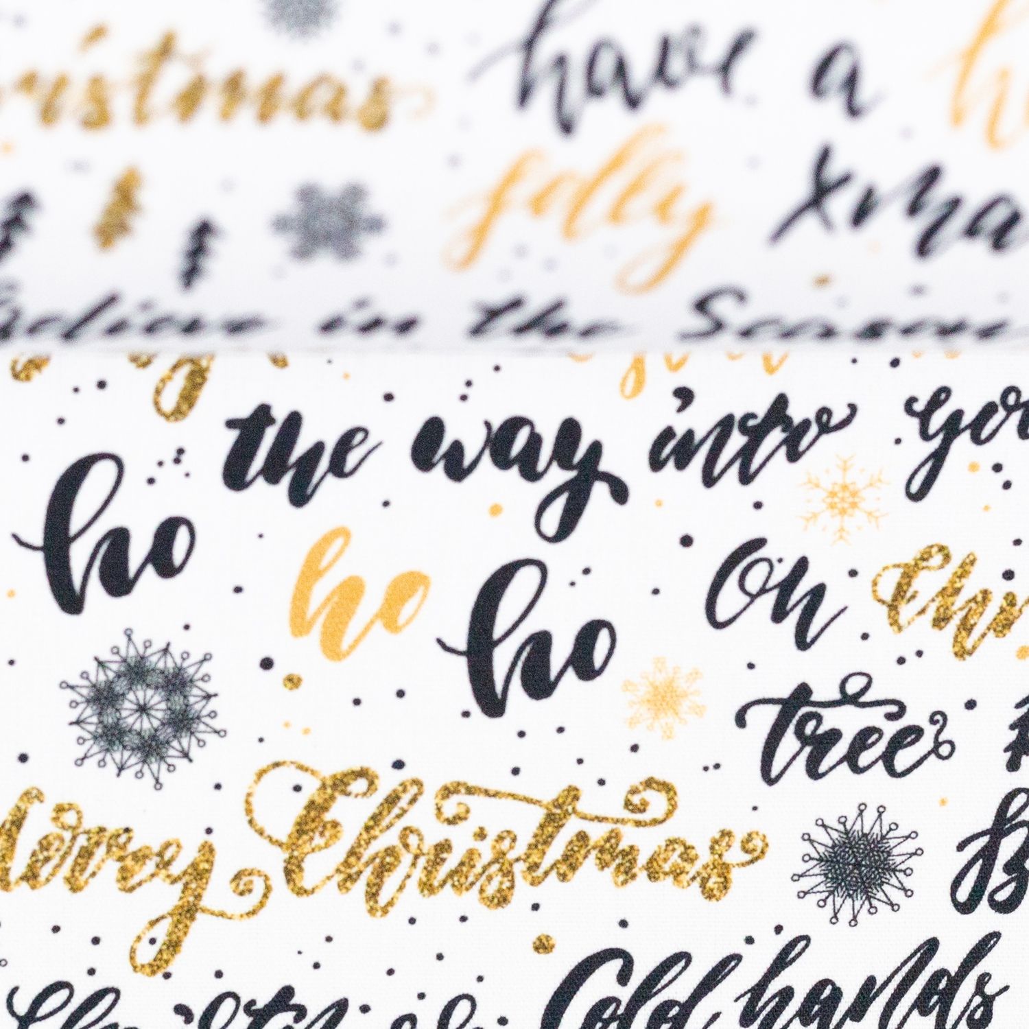 Ho ho ho Merry christmas white and gold