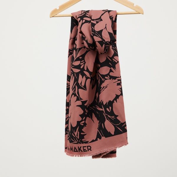 Floral shade crepe rosewood  ecovero viscose